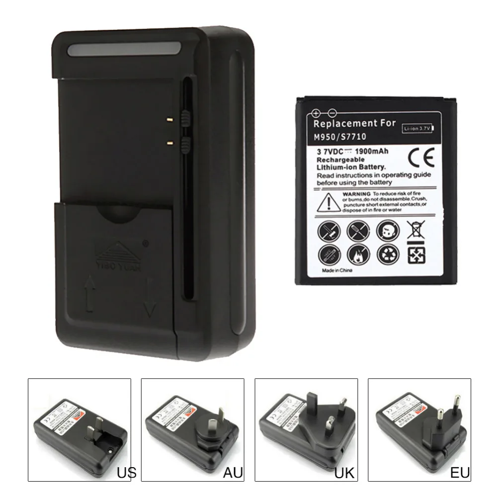1900mAH Replacement Li ion Battery+ USB Wall Travel