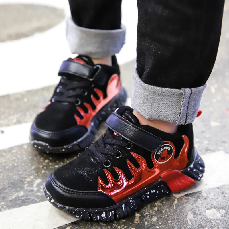 الخريف الشتاء المخملية الطفل أحذية دافئة الفتيان رياضية الاطفال أحذية أنيقة الأطفال تزلج الأحذية ل طفل بريق 3 إلى 14 سنوات