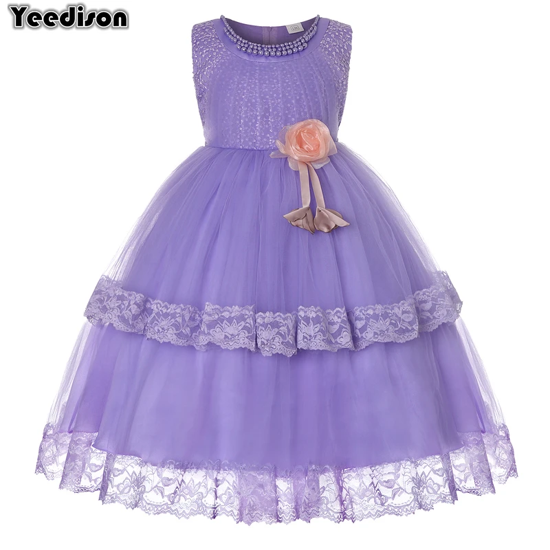 Teen Lace Flower Girls Dresses 2018 Tule Princess Formal Child Wedding Evening Clothing Party Pageant Dress For Kids Prom Gown | Детская