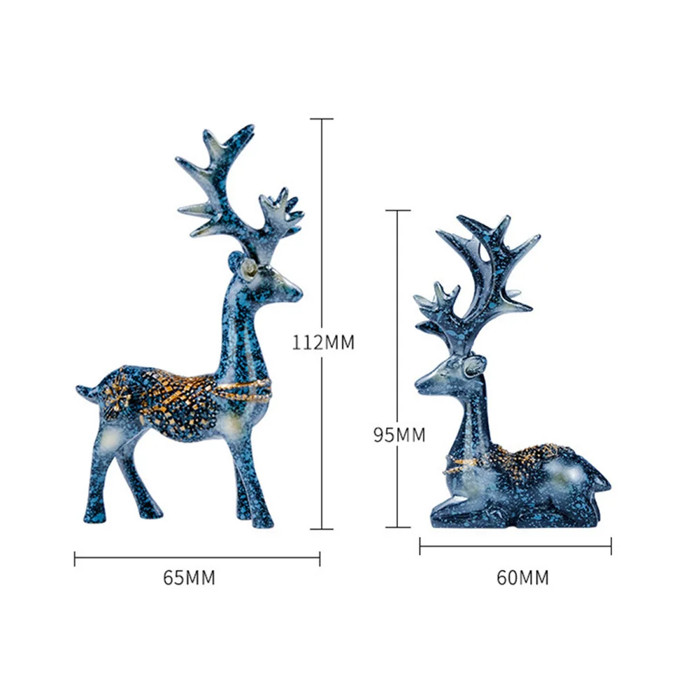 2 шт., статуя рождественского оленя, статуэтка оленя из смолы, изделия из смолы, художественный Декор для дома, сада, автомобиля, украшение стола, украшение, детский подарок