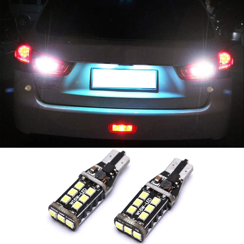 

2pcs Canbus Error Free SMD 2835 W16W LED T15 921 912 Car Backup Light Reverse Lights Bulb For Mitsubishi Asx