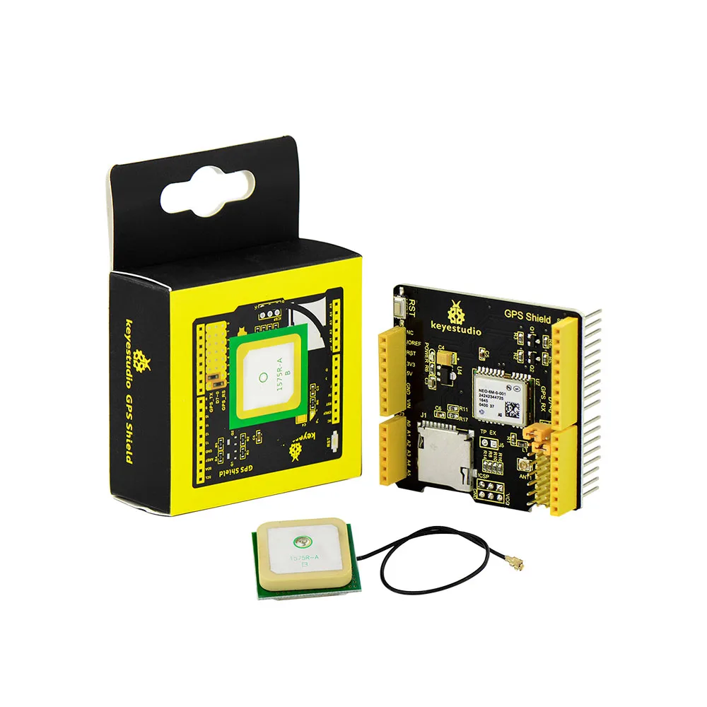 Keyestudio gps щит с SD слотом+ антенна для Arduino UNO R3
