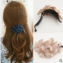 Заколки ручной работы из ткани с цветами для женщин и девочек, милые 3D цветочные аксессуары для волос, красивые женские заколки для волос