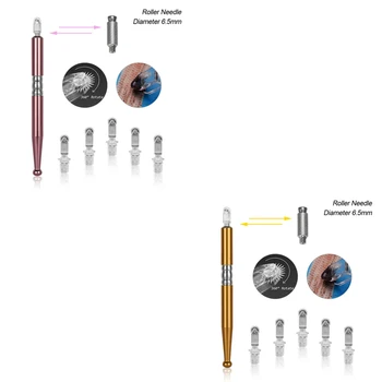 

MagiDeal 3D Stainless Steel Manual Eyebrow Tattoo Microblading Permanent Makeup Pens & Disposable Roller Needles Fast Coloring