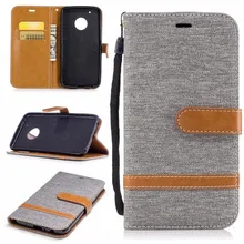 

Phone Flip Leather Case For Motorola Moto G5 Wallet Stand Cover For Moto G4 G5 Plus Stylish Simple Canvas Fabric Phone bag Coque