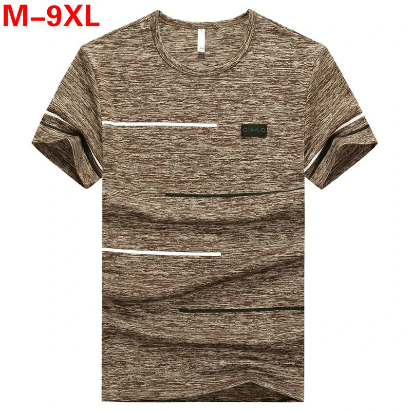 

plus size M~7XL 8XL 9XL summer Brand Tops & Tees Quick Dry Slim Fit T-shirt Men sporting Clothing Short sleeve t shirt