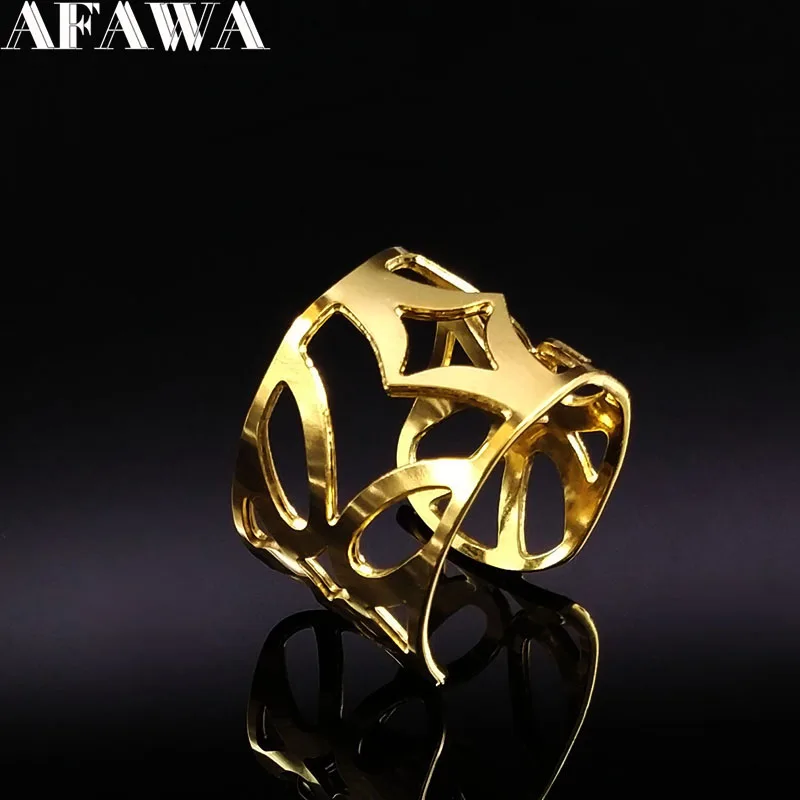 Ширина Rose Кольца из нержавейки Для женщин Jewellery Gold Цвет регулировочного кольца