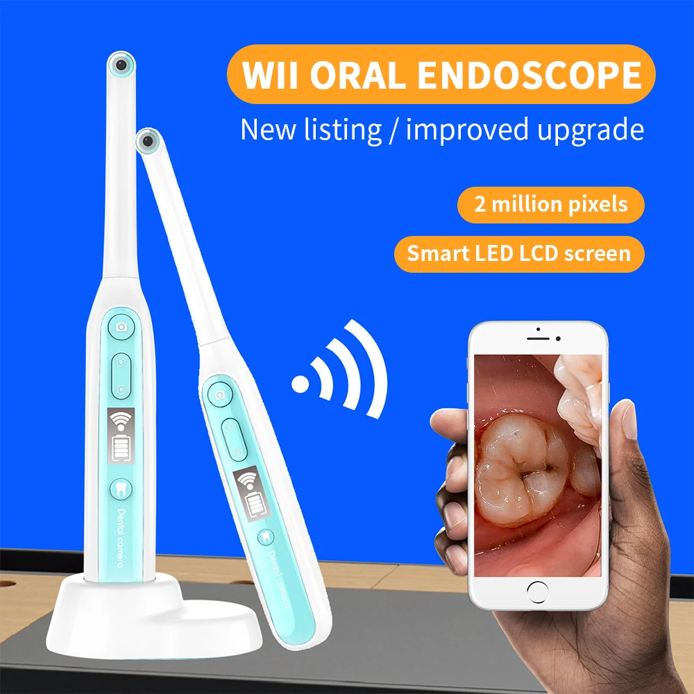 Goede WiFi Draadloze Dental Intraoral Camera HD LED Licht Tanden Inspectie Endoscoop Tandarts Oral Video Dental Gereedschap Voor iPhone Android
