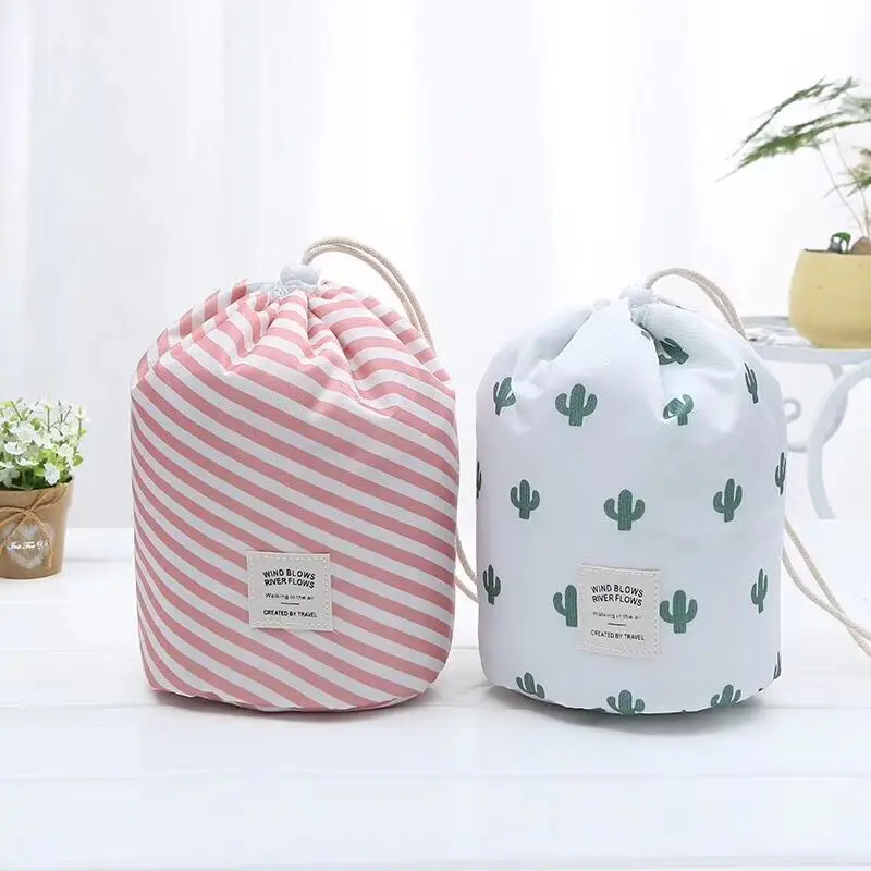 

Korean Version Of The Large-Capacity Storage Cosmetic Bag Color Cylinder Cosmetic Bag Multi-Function Drawstring Cosmetic Bag Org