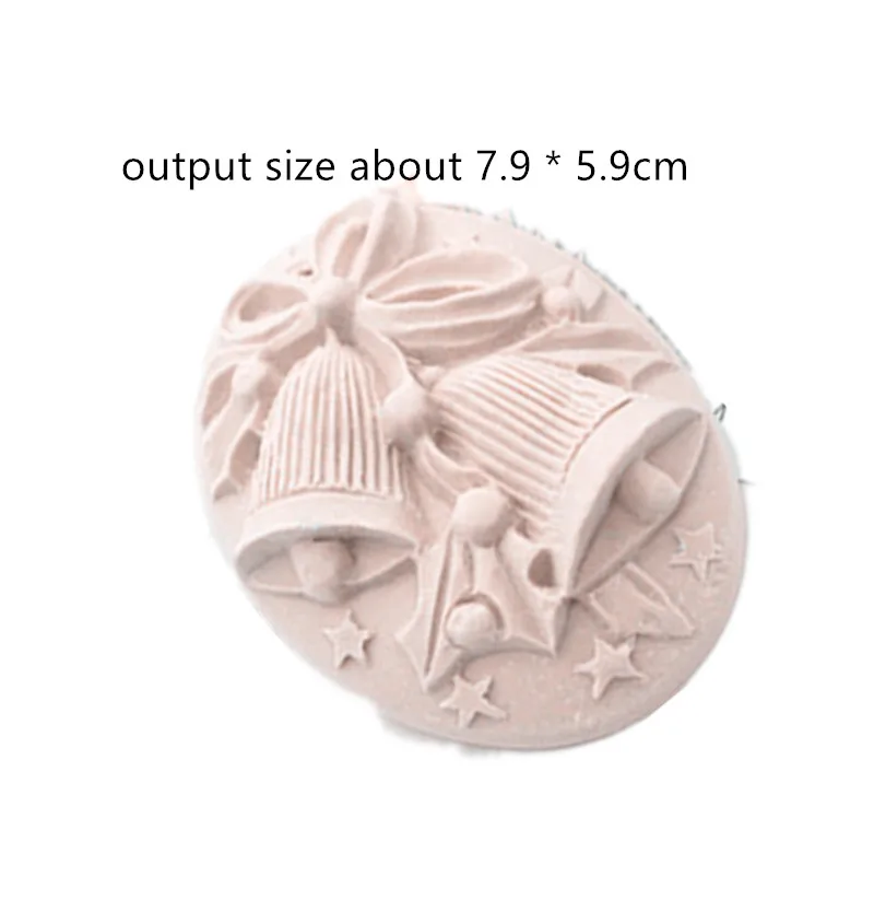 Molds Christmas bell pattern round aromatherapy gypsum tablet mold handmade bath soap silicon mold
