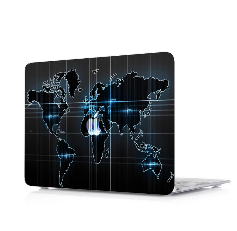 Пластиковый жесткий чехол для ноутбука с изображением карты мира MacBook Air Pro Retina 11 12