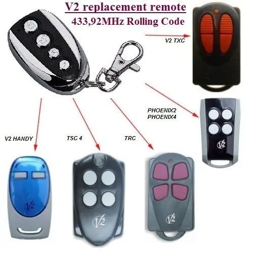 imágenes para V2 PHOENIX 2, 4, V2 TSC2, TSC4, V2 TRC2, TRC4, TXC2, TXC4, HANDY2, HANDY4 Rolling code 433.92 MHz Rolling Code V2, agradable imágenes para V2 PHOENIX 2, 4, V2 TSC2, TSC4, V2 TRC2, TRC4, TXC2, TXC4, HANDY2, HANDY4 Rolling code 433.92 MHz Rolling Code V2, agradable