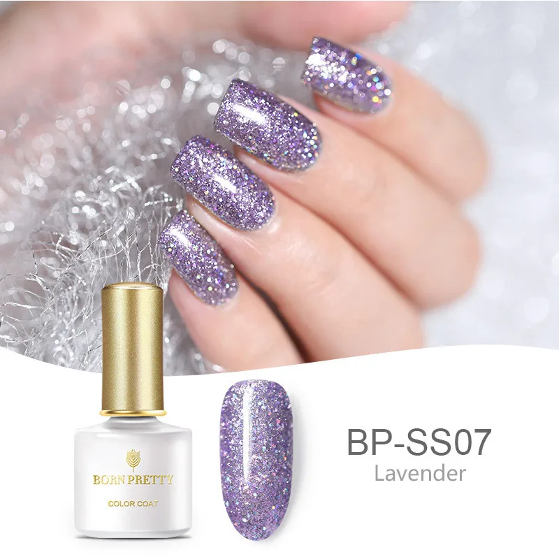 Color 7 BORN PRETTY 6 мл Блестящий УФ-Гель-лак для ногтей замачиваемый Маникюр УФ-гель Блестящий Блестки 24 цвета звездное небо гель для ногтей с блестками лак - Цвет: Color 7