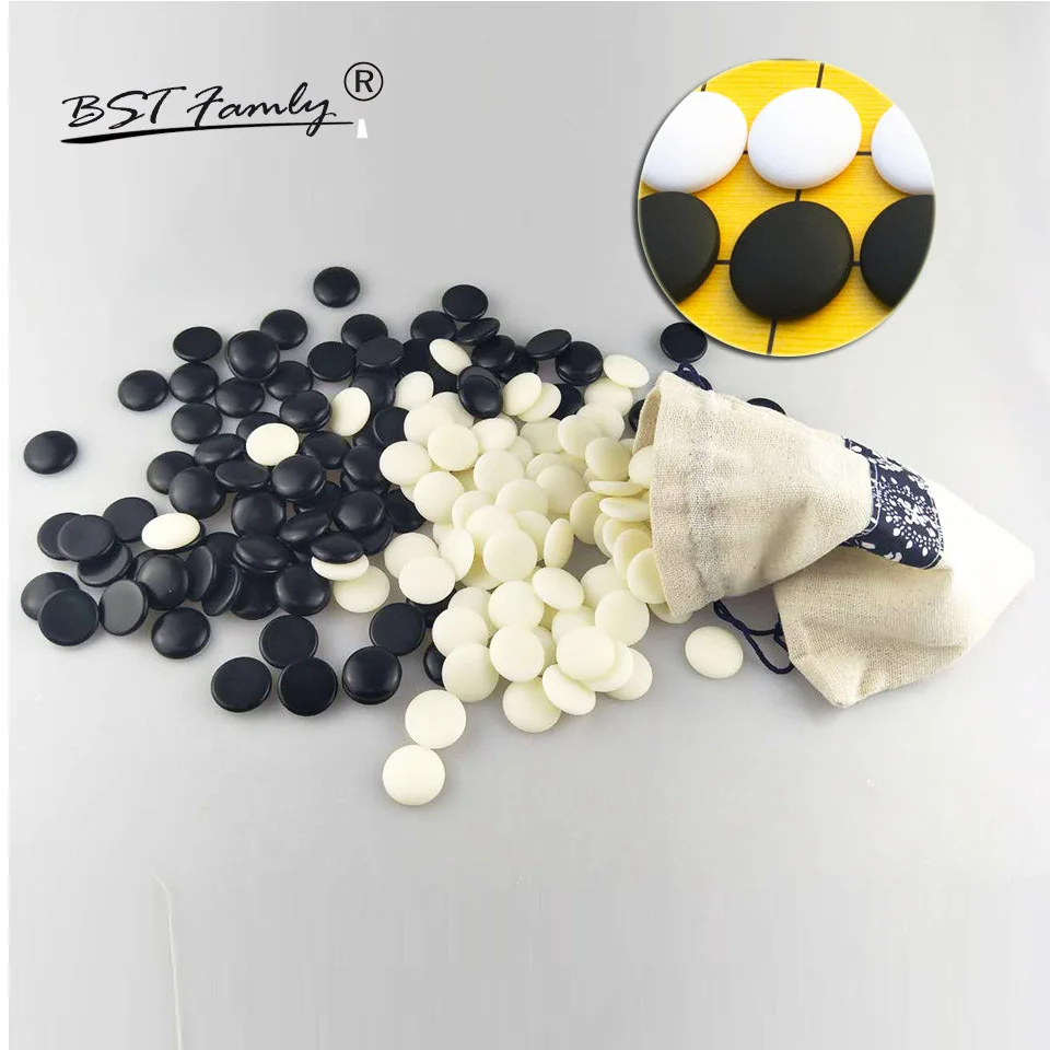

BSTFAMLY Go Chess Pieces 2.2cm For 19 Road 361Pcs No Chessboard Chinese Old Game of Go Weiqi Melamine Checkers Children Gift GA1