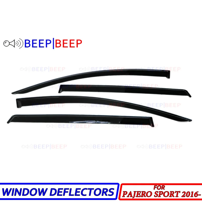 

For Mitsubishi Pajero Sport 2016- car window deflectors sun guard rain wind vent visor cover car styling accessories