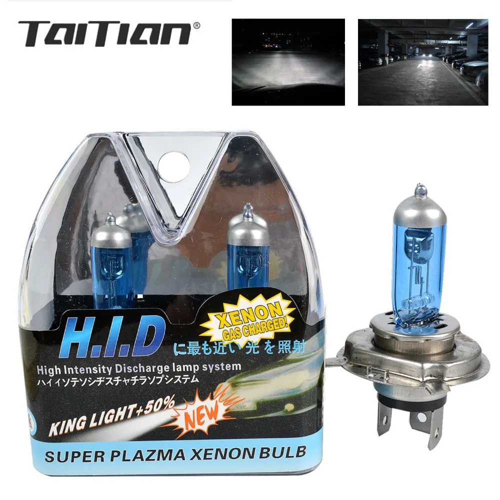 Taitian 2Pcs H7 halogen Lamp 55W 12V 5000K 6000K White Car Xenon Gas