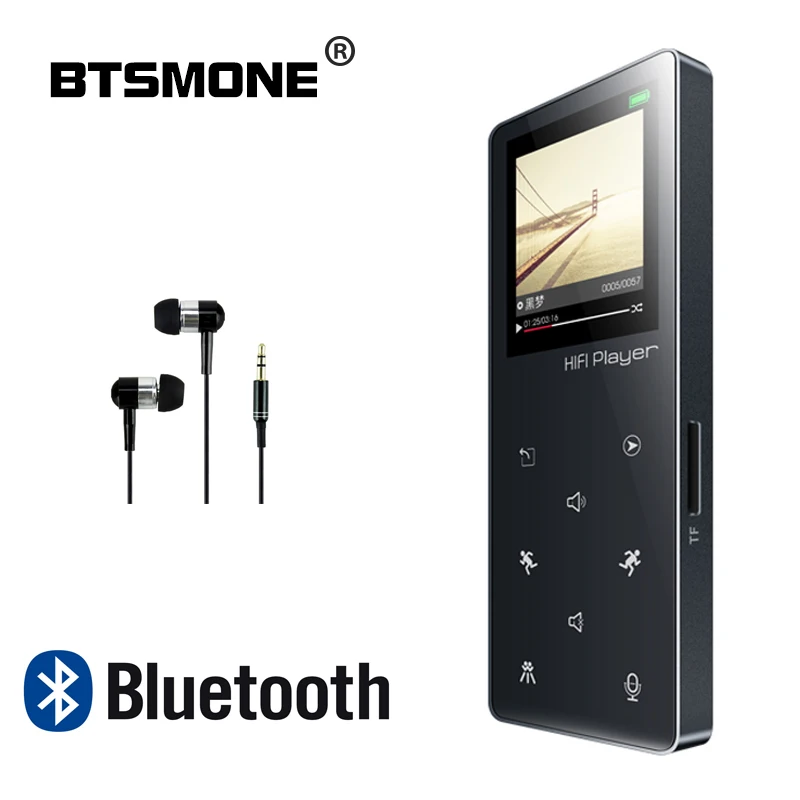 

2018 New version Bluetooth touch screen MP3 music player Bulit-in 8G Portable walkman Btsmone C2 longtime play for Sports player