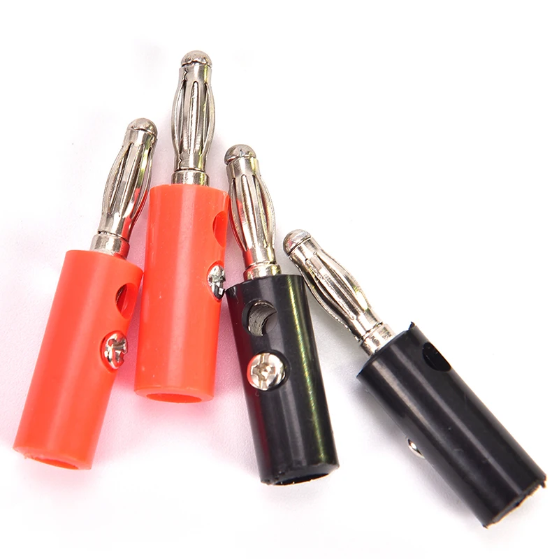 1pcs 4mm Gold Plated Audio Speaker Wire Cable Banana Plug Adapter Connector