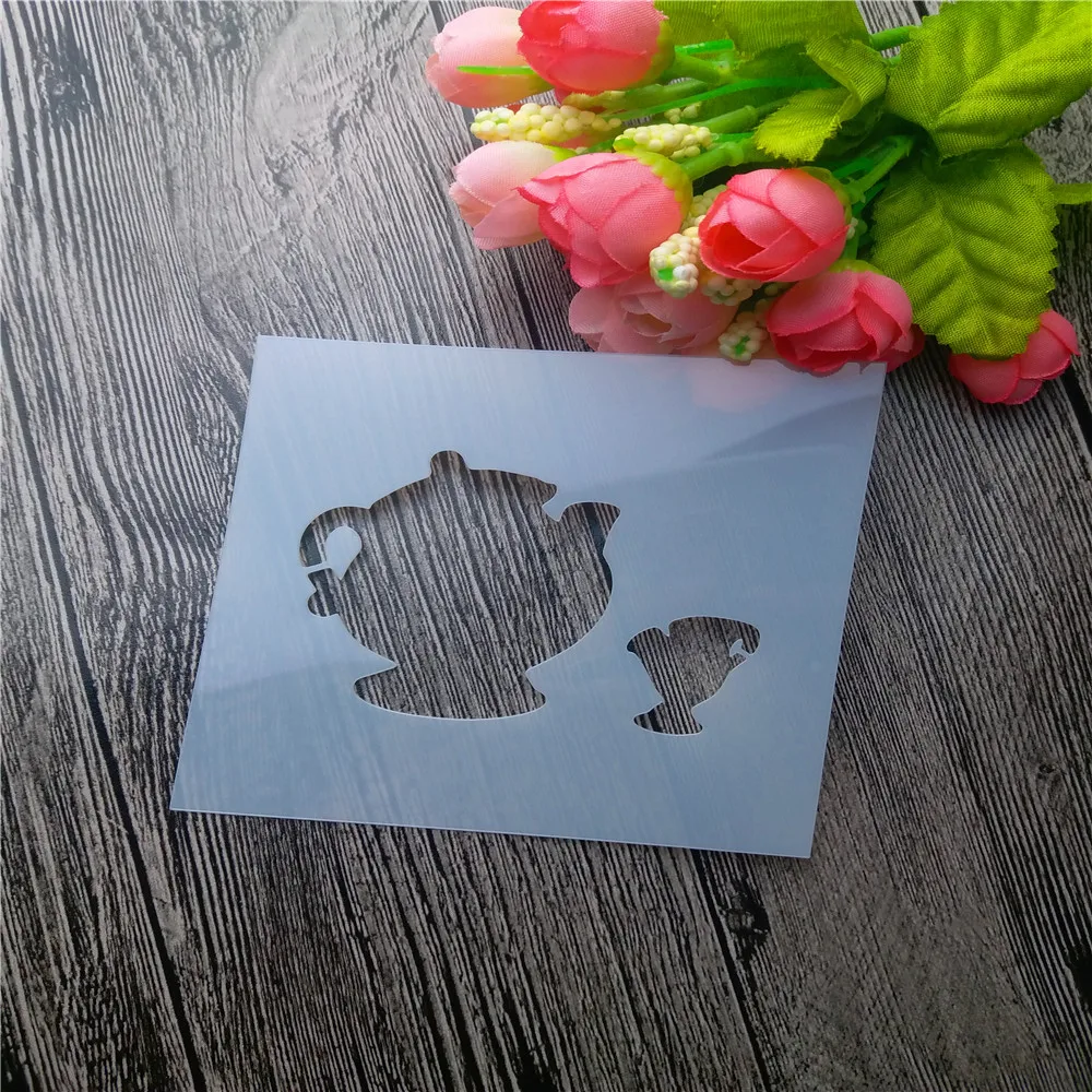 

Magic kettle cup Scrapbook DIY album card making tool spray mask template ST116