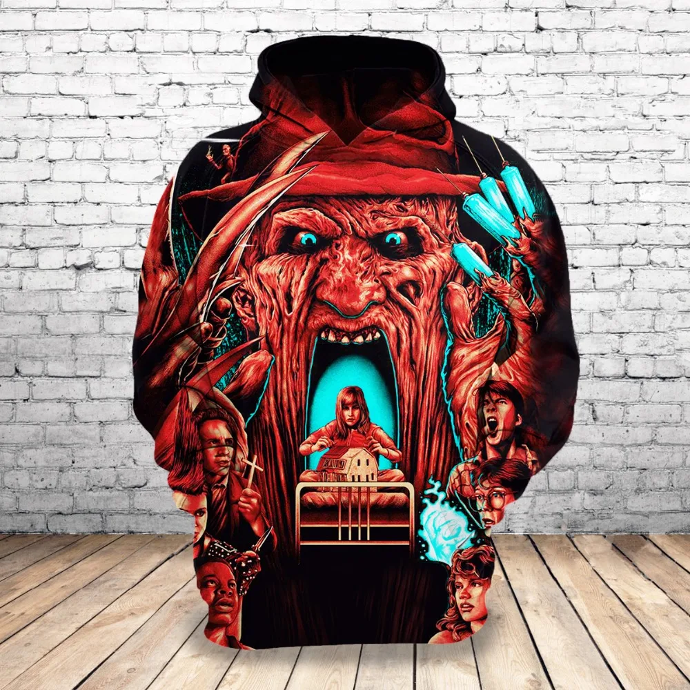 

2019 New Sweatshirt Customize Horror Freddy 3D Printed Hoodies Unique Pullovers Tops Men Clothing Drop Shipping