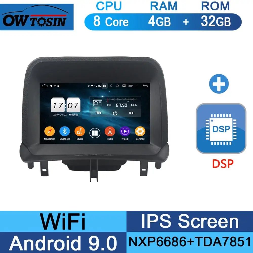 " ips Восьмиядерный 4 Гб ram+ 64 Гб rom Android 9,0 автомобильный DVD радио gps для Ford Tourneo Courier DSP CarPlay Parrot BT - Цвет: 32G DSP