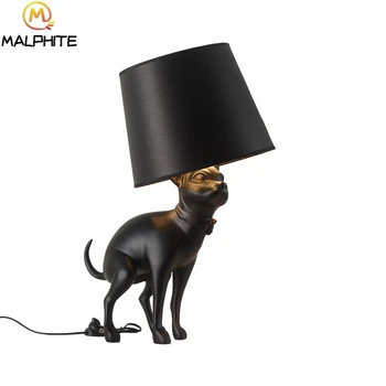 

Nordic Art Proud dog Table lights Personalized Puppy Dog Resin LED Table Lamps Bedroom Living Room Decorative lighting fixtures