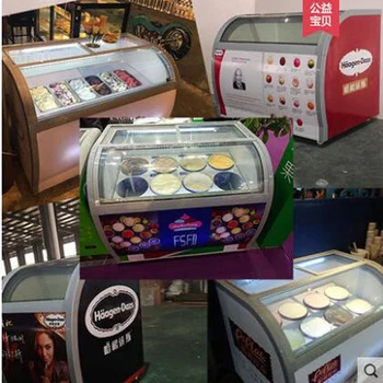 

Commercial Hard ice cream showcase italian gelato glass display case fruit Ice cream display cabinets