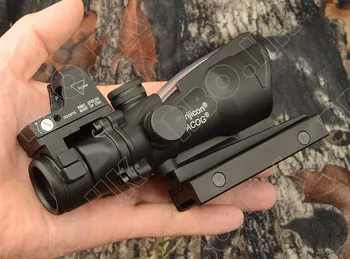 

Tactical trijicon acog style red fiber optics 4x32 prism rifle scope and Red Dot sight with glock mount M6216