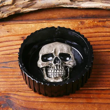 

Resin Home Furnishwork European Ornaments Creative Ornaments Skull And Ashtray Personalized Craft Gifts