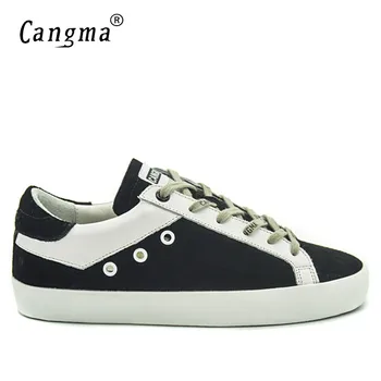 

CANGMA Sneakers Man Brand Designer Men Shoes Genuine Leather Men Casual Shoes Cow Suede Male Retro Footwear 2019 New
