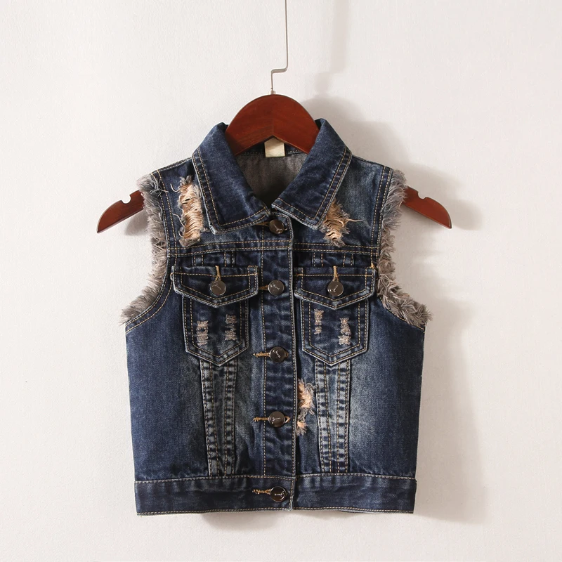 

Vomint 2019 Mens Vest Denim Jacket Hole Vest Jacket Single Breasted Loose Fit Denim Vest 3006