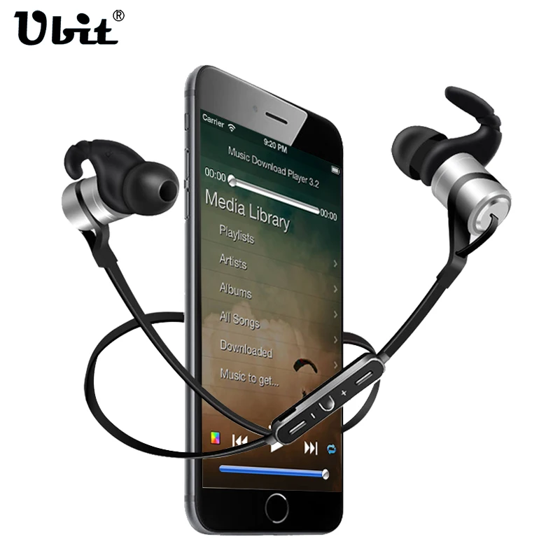 Ubit D9 Sports Wireless Bluetooth Earphone Anti sweat Metal Headset Earbuds Earphones with Mic In Ear