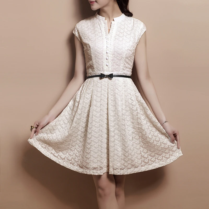 

2016 Top quality newest style lady girls summer sleeveless lace dress
