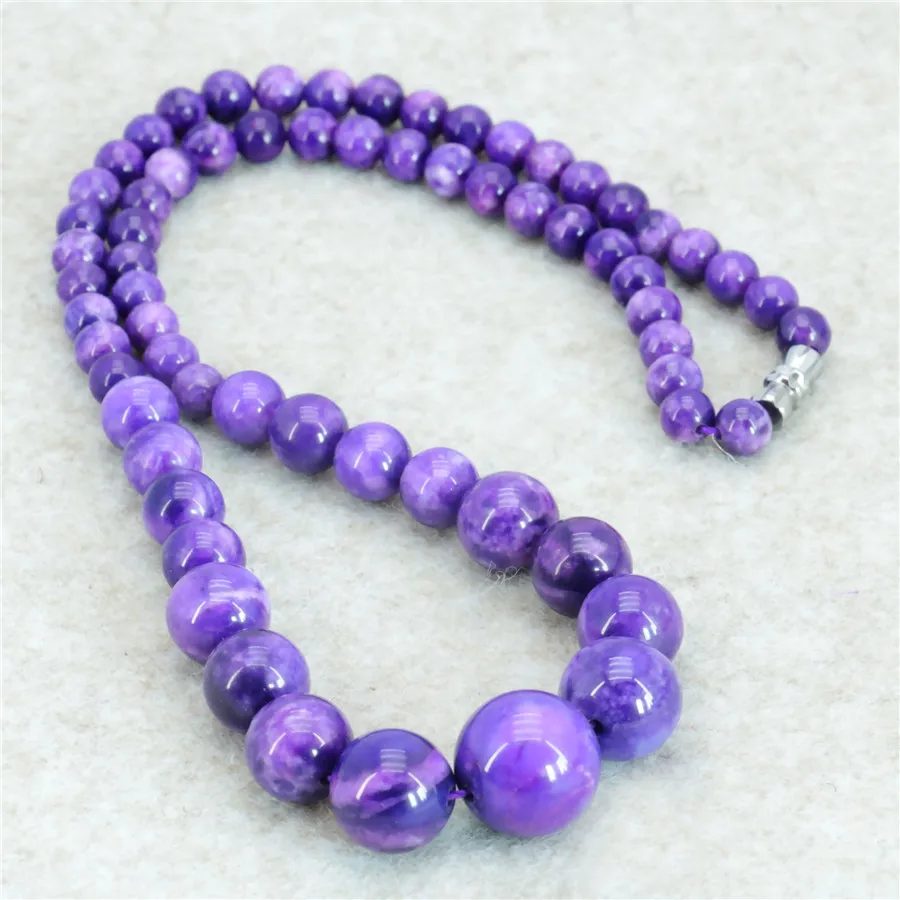 

6-14mm Round Rose Red Blue Rain Stone Necklace Chalcedony Women Girl Neck Chain Mother's Day Gifts Fashion Jewelry Making Design