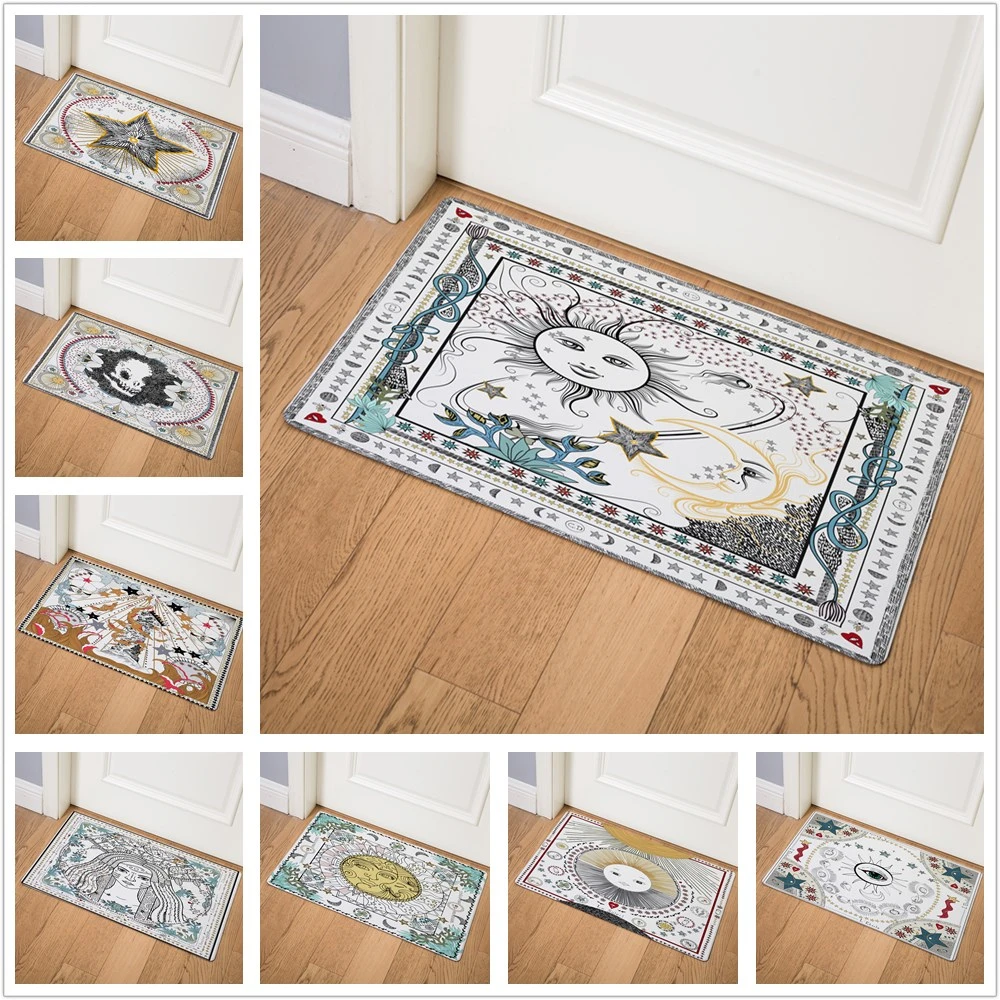 

European Creative Tarot Card Door Blanket Outdoor Entrance Welcome Mat Soft Rug Doormat Indoor Bathroom Kitchen Carpet Floor Mat