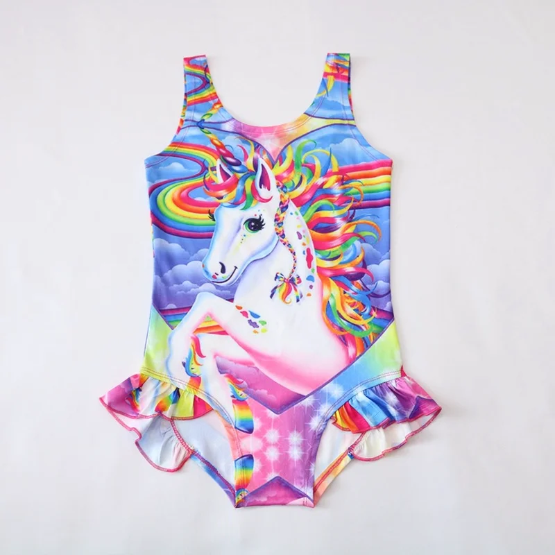 2018 New Unicorn dress baby girl biquini one piece Kids girls swimsuit kid swimming Bathing Suit Swim Wear Children Girl Bikini bikini girl swimsuits womens swim suit swim wear one piece swimsuit 2018 new swimming clothes lady triangle long sleeve long