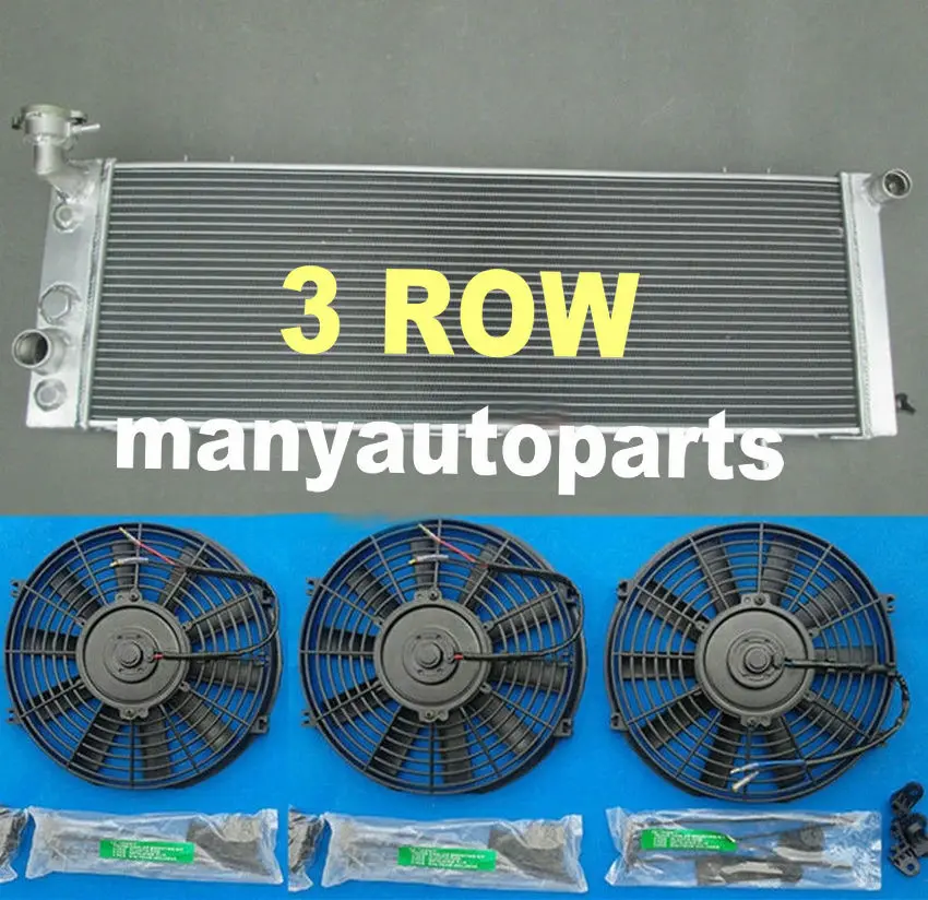 

3 Rows Aluminum Radiator For JEEP Cherokee XJ 4.0 242 CID L6 1991-2001 & 7"FAN*3