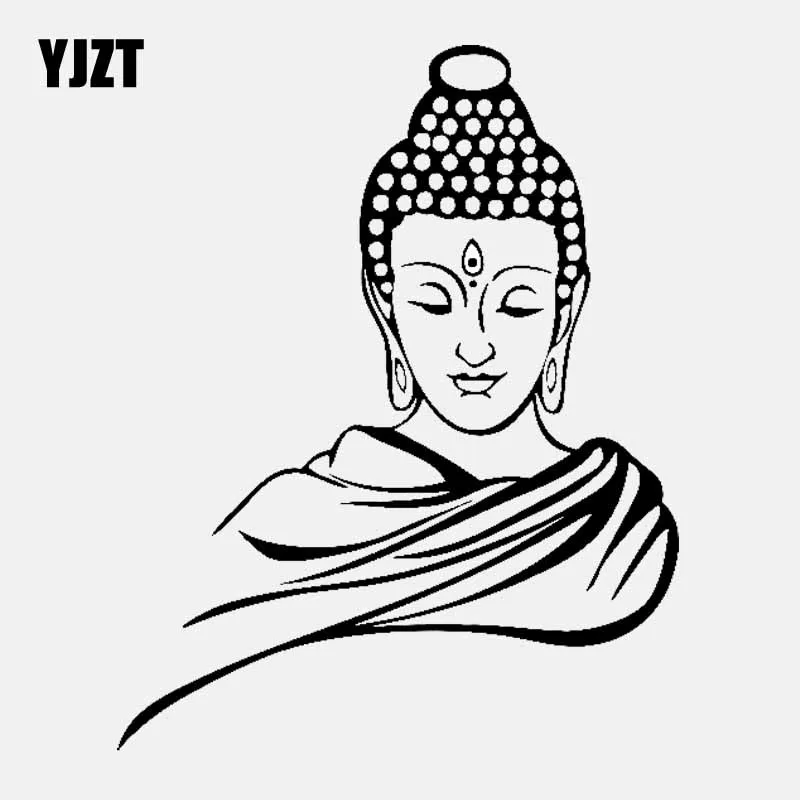 

YJZT 14.2CM*18CM Car Stickers Vinyl Decal Buddha Religion Buddhism Meditation Black/Silver C3-1522