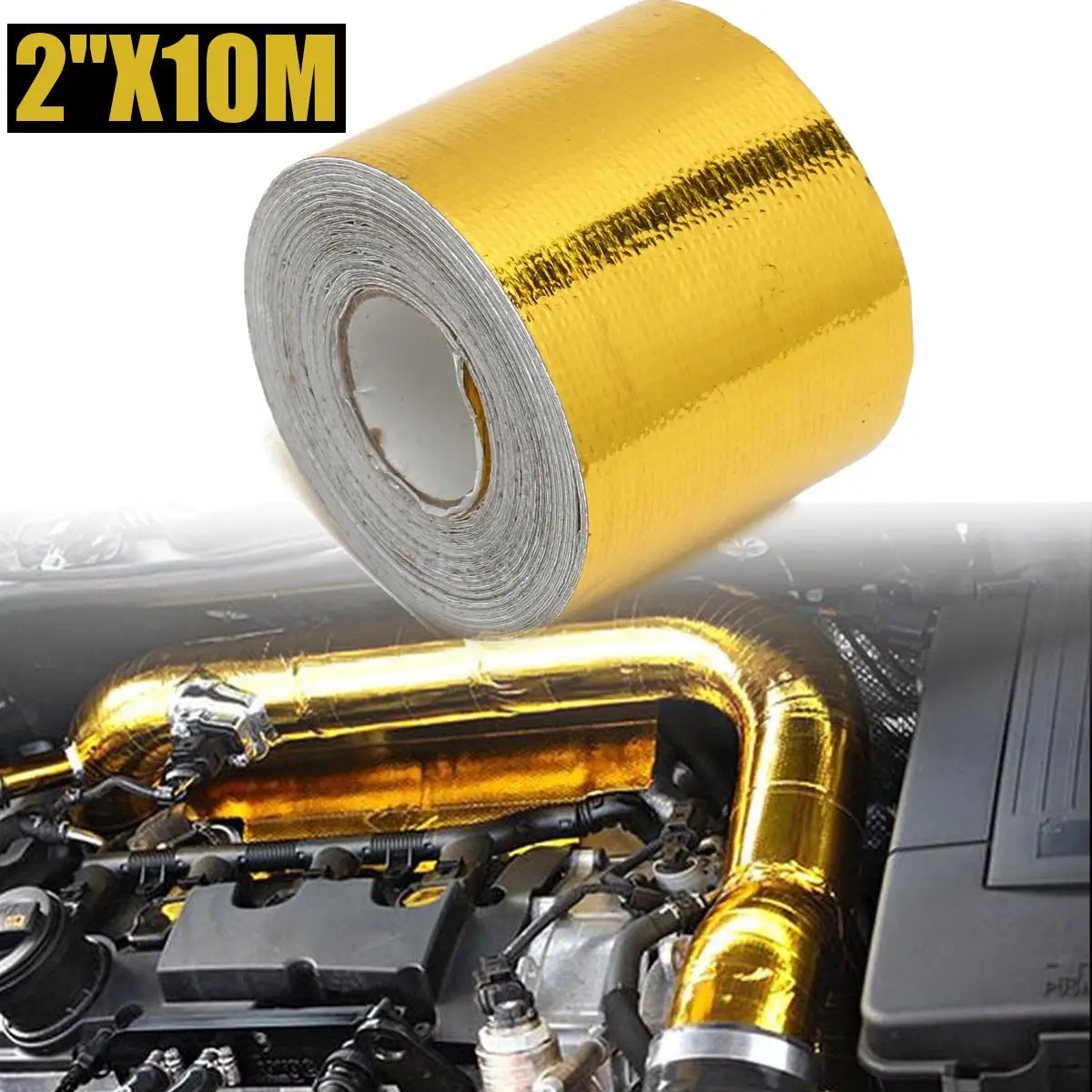 10m 32.8ft Car Fiberglass Self Adhesive Gold High Temperature Heat