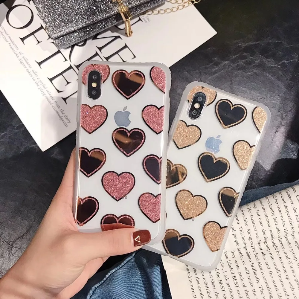 

OnePlant Transparent Shining cute Phone Case For iPhone X XR XS Max Anti-knock coque For iPhone 7 8 6 6S Plus lovely back cover