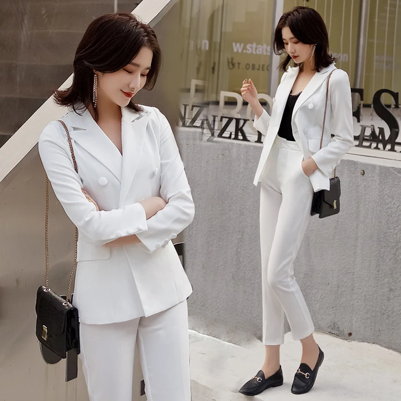 

2 piece set women suit women's spring and autumn fashion temperament office ladies OL business uniform suit