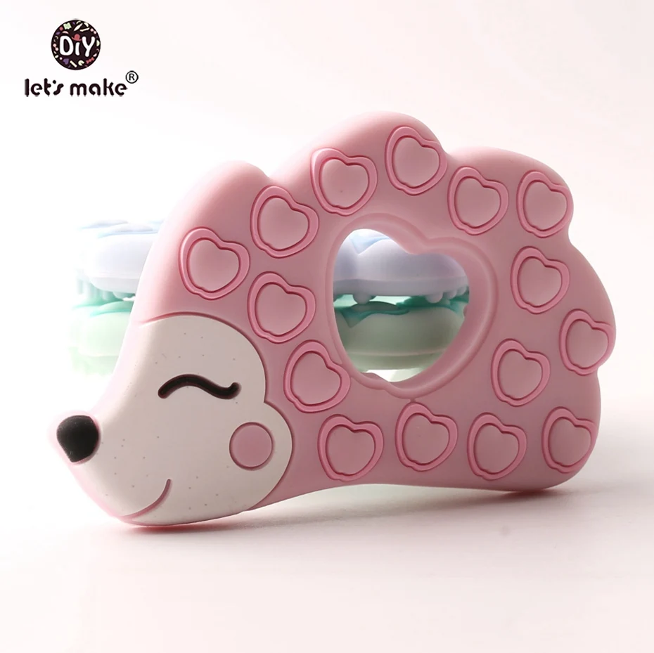 

Let's Make 1pc Silicone Hedgehog Food Grade Silicone Teether Silicone Animal Baby Chewing Toys Making Nursing Bracelet Pendant
