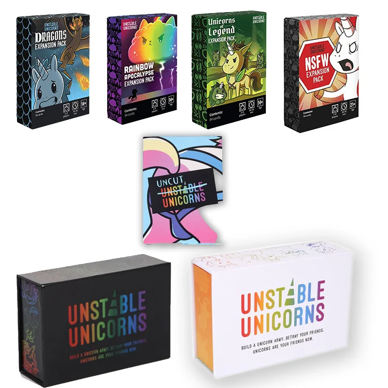 Unstable Unicorns Dragons Expansion Pack NSFW Expansion Pack Радуга апокалипсиса коллекция играть весело для детей взрослых гаджеты