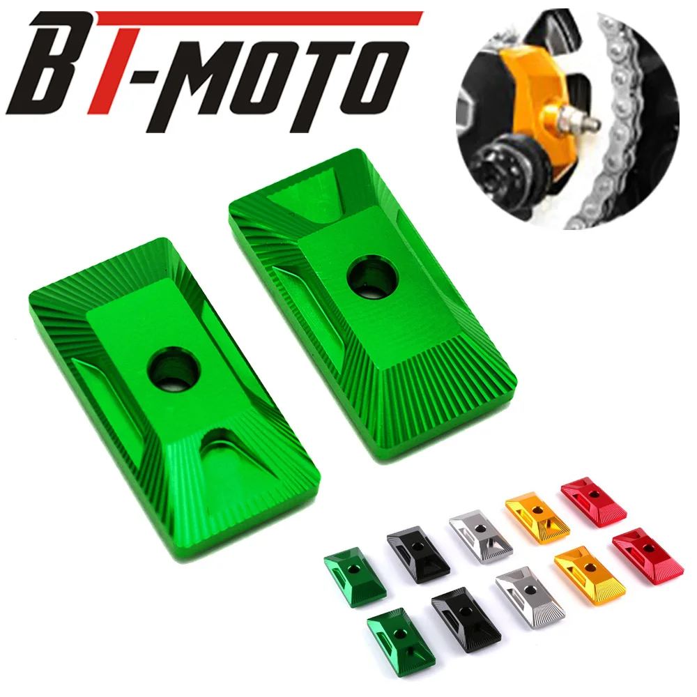 

Motorcycle Accessories CNC Aluminum Alloy Rear Fork Spindle Chain Adjuster Blocks For Kawasaki Ninja 400 Ninja400 2018