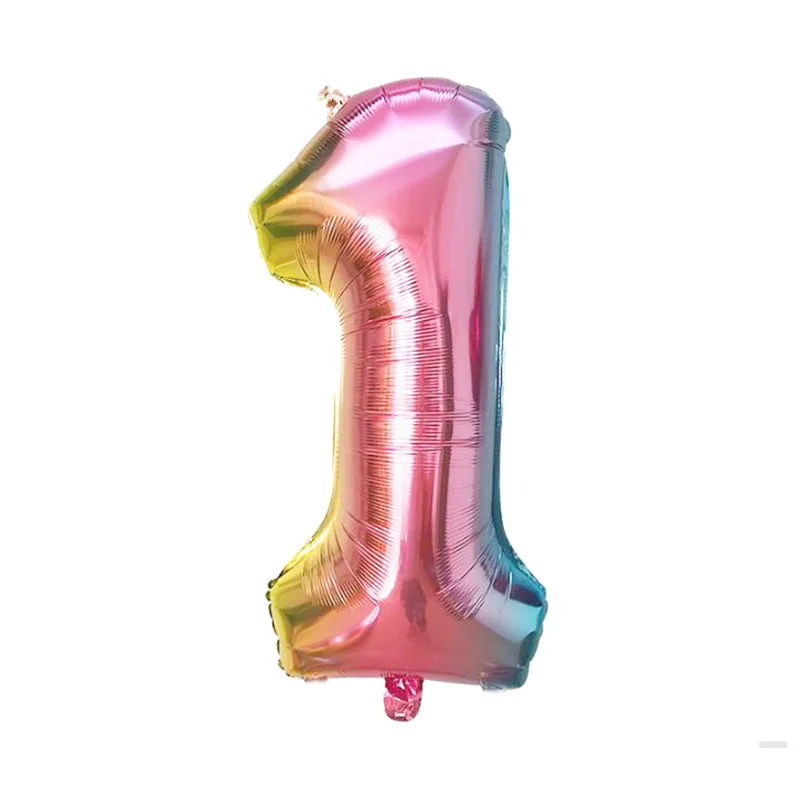 32 дюйма Радуга Количество воздушных шаров градиентного цвета на день рождения Свадебная вечеринка украшения Цифровой шар номер Воздушный баллон Globos