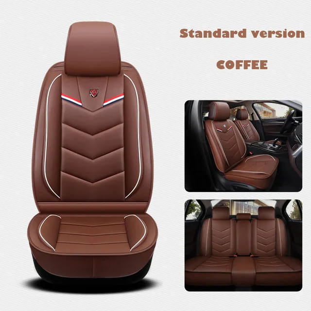 Coffee Кожаные универсальные чехлы для автомобильных сидений для toyota Auris Avensis aygo camry 40 50 chr c-hr Corolla Verso - Название цвета: Coffee