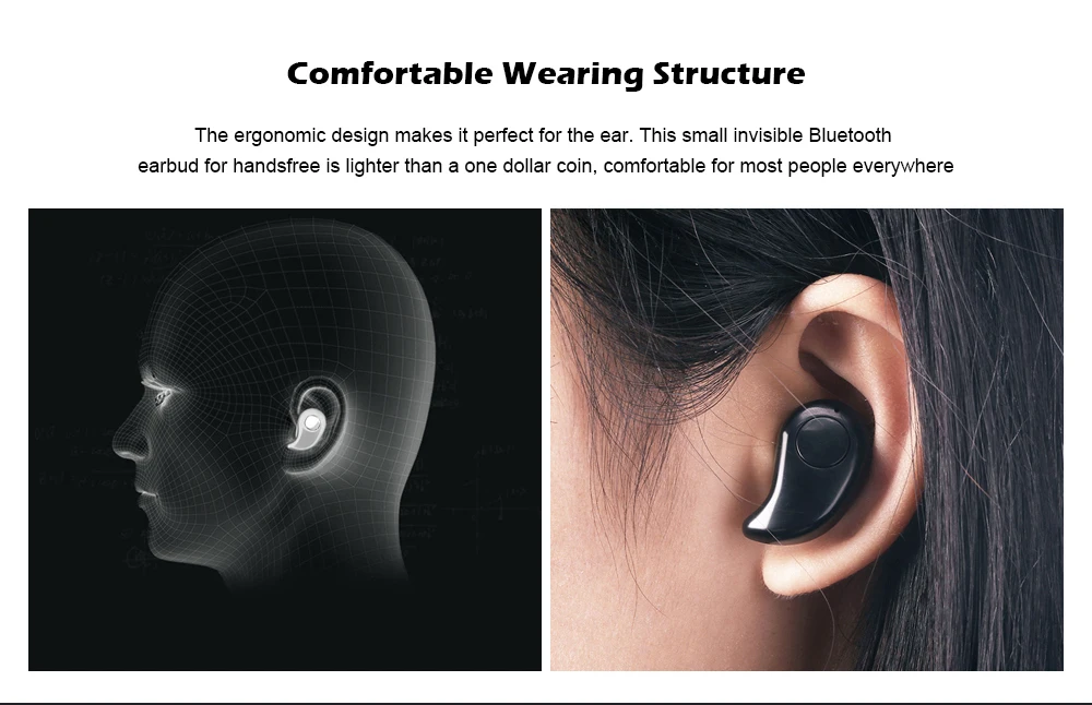 S530 Mini Wireless Bluetooth Earbuds Invisible Earphone with Microphone