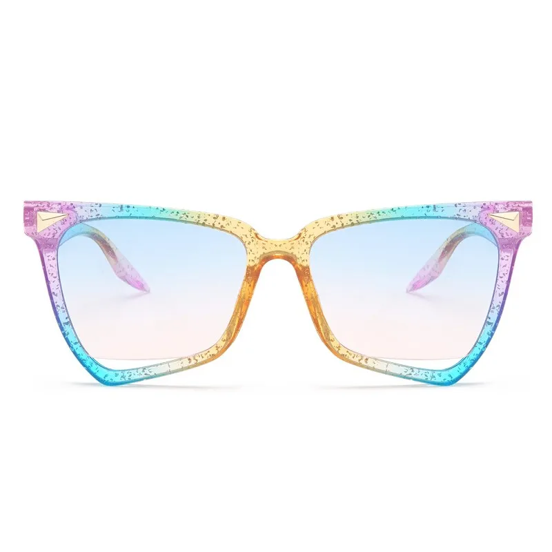 

Retro Luxury Cat Eye Sunglasses Women's Flash Candy Color Glasses Brand Designer Classic Vintage Rainbow Tone Sunglasses UV400