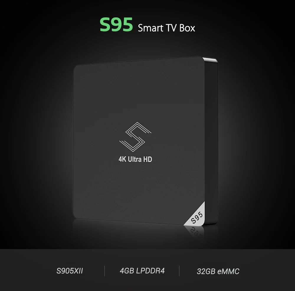 S95 S905XII 4K HD TV Box Макс 4 Гб/32 ГБ медиаплеер для Android 8,1 BT4.0 2,4/5,8 ггц WiFi телеприставка