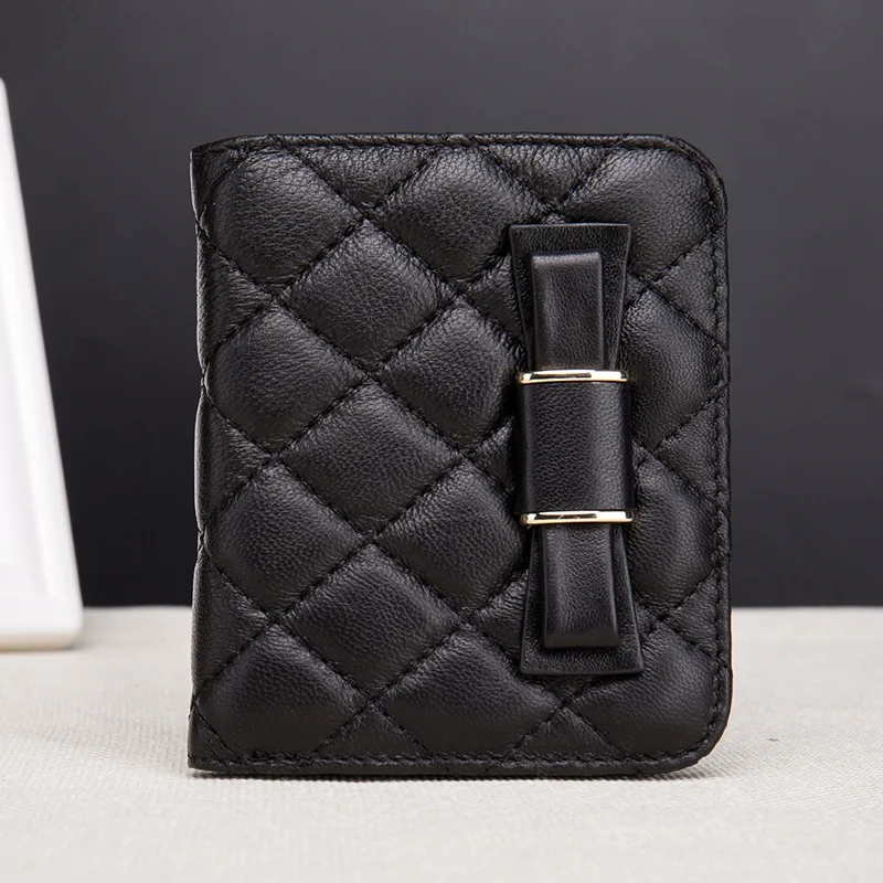 

2017 New Arrival Short Retro Luxury Sheepskin Mini Wallets High-end Market Slim Card Wallet Factory Price On Sale